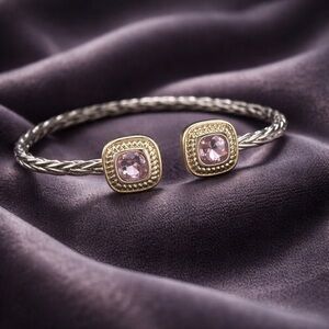 Pink and Two Tone Women's Cuff Bracelet